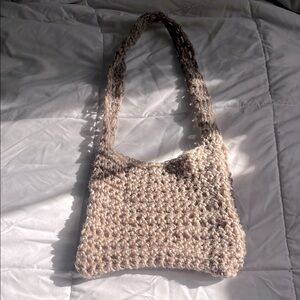 Bohemian Beige Crochet Shoulder Bag
